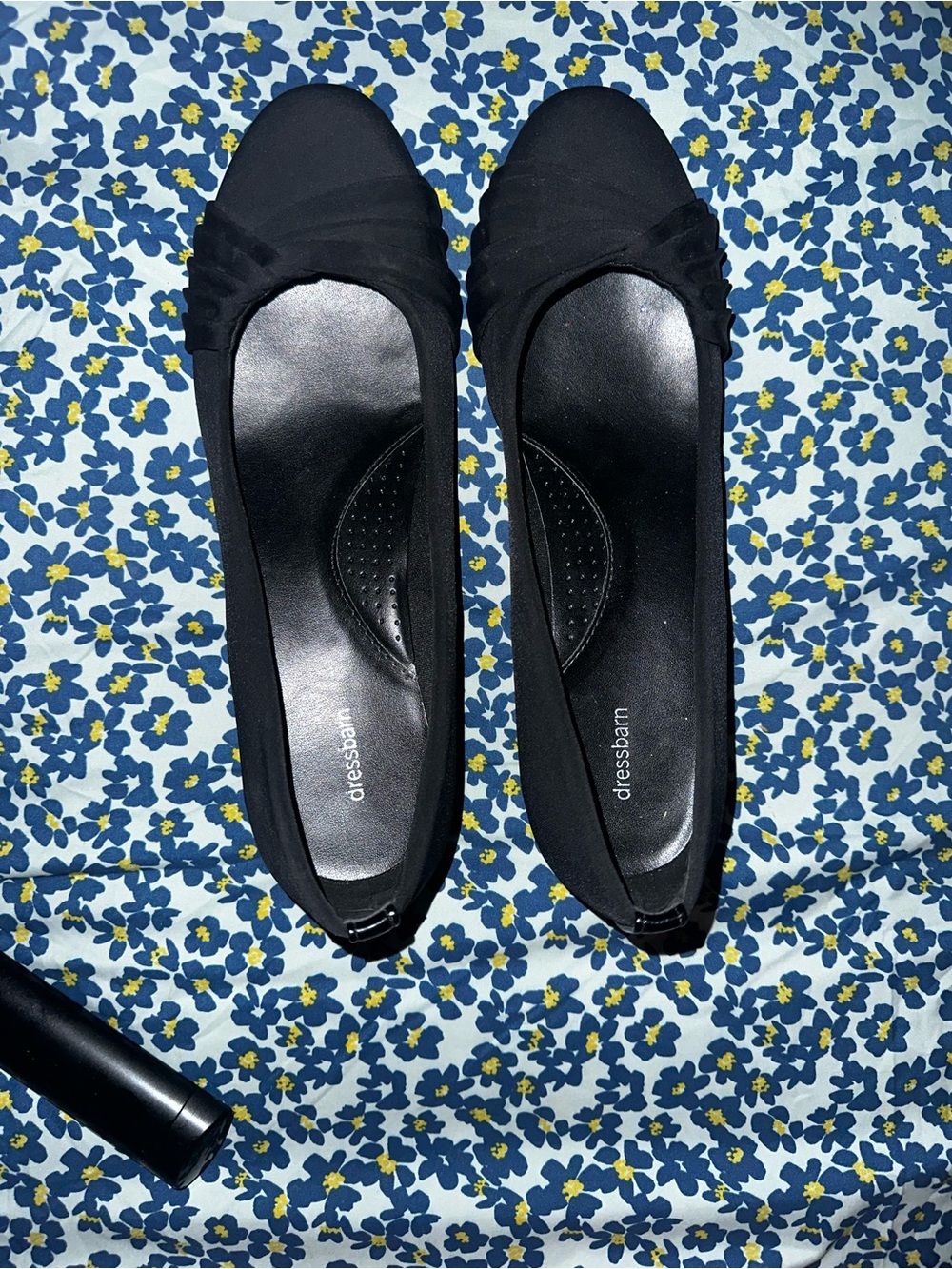 dressbarn Black Women's Slip-On wedges with Knot Detail